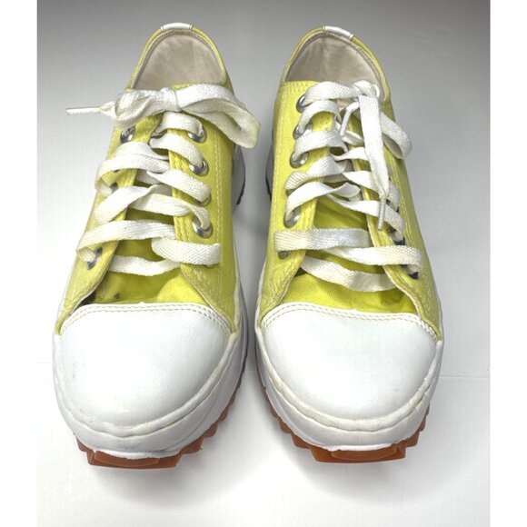 Stylus Womens Yellow & White Canvas Sneakers Size 36 - Picture 3 of 8